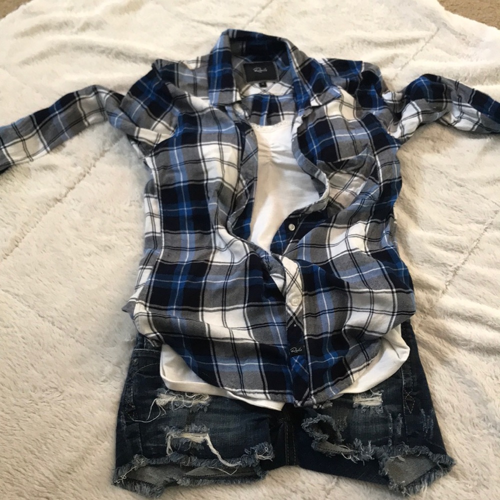 Button down plaid shirt